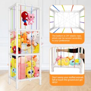 HOMEWIS Stuffed Animal Zoo Storage, Stuffed Animals Holder Extra Large Capacity Kids Toy Organizer Plush Storage Creative Display Shelf for Nursery Playroom Bedroom Kid Room