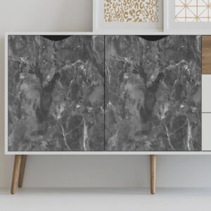 Guvana Matte Marble Contact Paper for Countertop 15.7''x78.7'' Removable Grey Wallpaper Marble Peel and Stick Wallpaper Matte Marble Contact Paper Waterproof Self Adhesive Wallpaper for Kitchen Decor