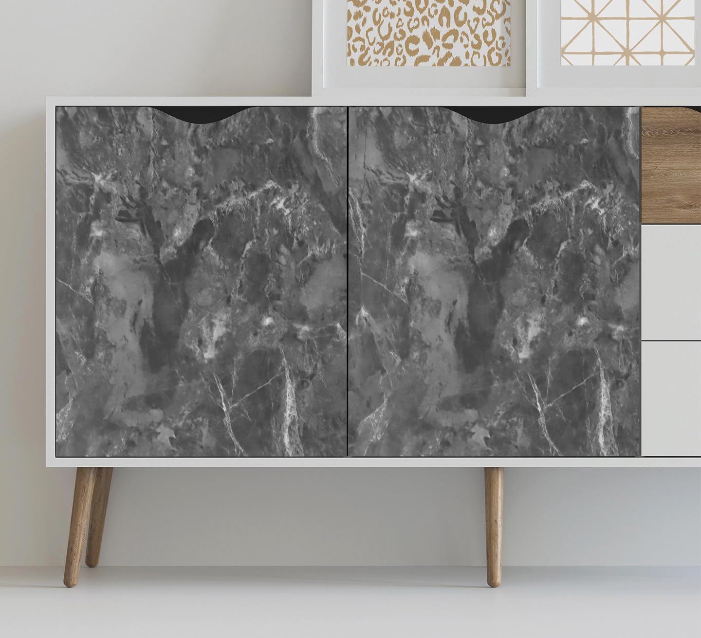 Guvana Matte Marble Contact Paper for Countertop 15.7''x78.7'' Removable Grey Wallpaper Marble Peel and Stick Wallpaper Matte Marble Contact Paper Waterproof Self Adhesive Wallpaper for Kitchen Decor