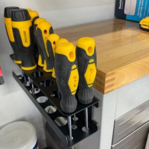 MUTUACTOR Screwdriver Organizer Rack Heavy Duty,Magnetic Mount Screwdriver Holder Plier Organizer,Magnetic Tool Holder Storage Holder for Various Screwdrivers Pliers Shears Tool Chest Cart Workbench