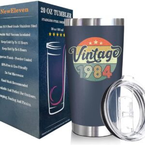 NewEleven 40th Birthday Gifts For Men Women - 1984 40th Birthday Decorations For Men Women - Gifts For Men Women Turning 40-40 Year Old Gifts For Men, Women, Mom, Dad, Wife, Husband - 20 Oz Tumbler