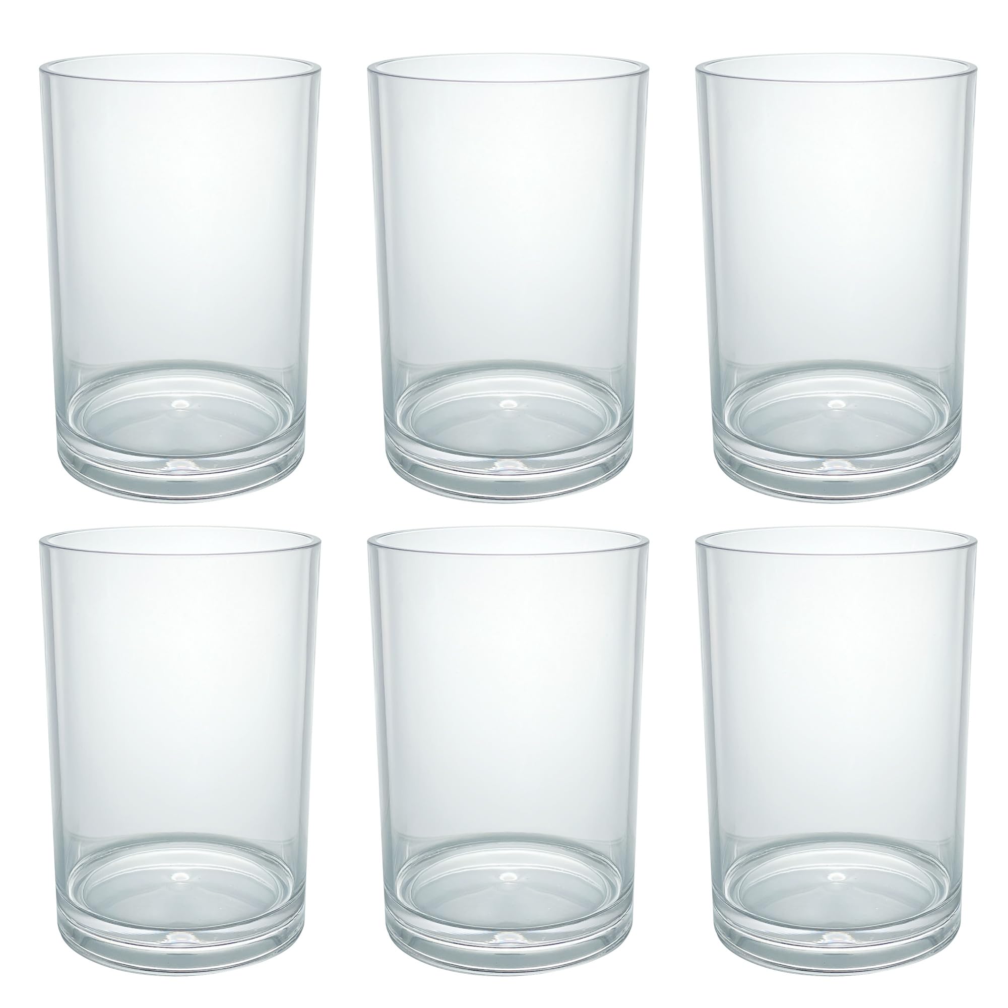 AOYITE 12 oz Clear Drinking Cups, Unbreakable Highball Glasses set of 6, Reusable Stackable Water Tumblers, BPA Free Dishwasher Safe