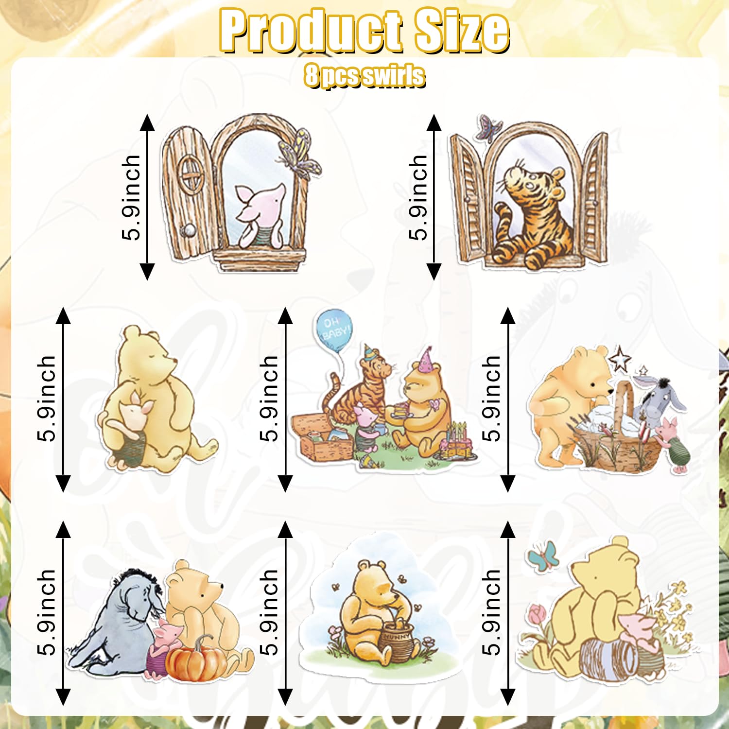 150pcs Bear Baby Shower Decorations Tableware Set, Oh Baby Pooh Plates and Napkins Banner Set Bear Baby Shower Decorations, Classic Pooh Baby Shower Decorations for Boys Girls Newborn