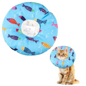 libfrnt cat cone collar soft, cute cat donut adjustable cat recovery collar elizabethan cone cat cones to stop licking comfortable anti-bite neck cone for pet cats kittens after surgery