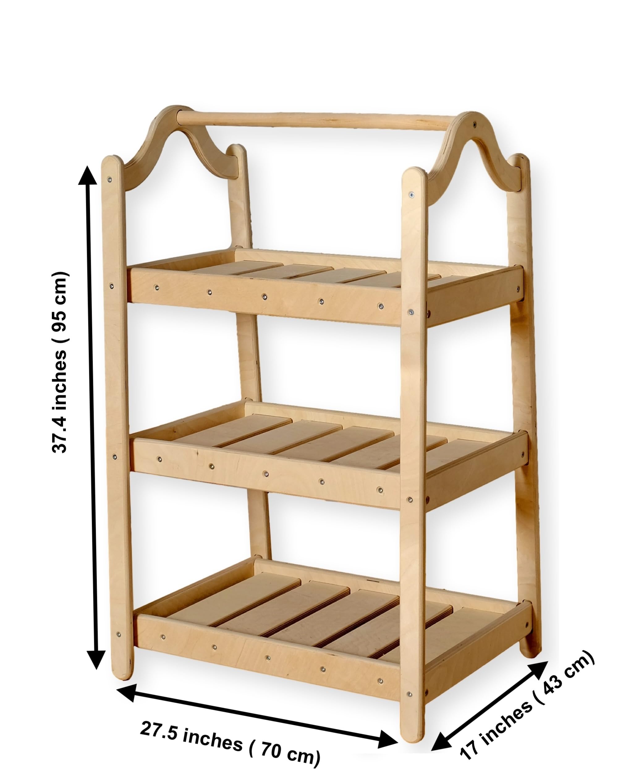 Montessori Clothing Rack and Wardrobe Set | Premium Kids Wood Furniture | Toddler Wardrobe Set | Toddler Wardrobe and Dress Up Station | Child Room Clothing Organizer (Clothes Cabinet)