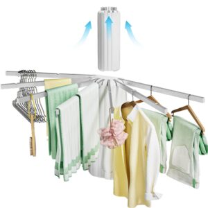 vikaqi wall mounted laundry drying rack, foldable wall octopus clothes drying rack folding indoor, towel drying rack collapsible, space saving drying rack clothing with 7 hanging rods