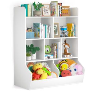 doodlefurni kids toy storage organizer, odor-free kids bookshelf and toy storage, suitable for boys and girls' playroom/bedroom, storage for books and toys, paintable, easy to clean.