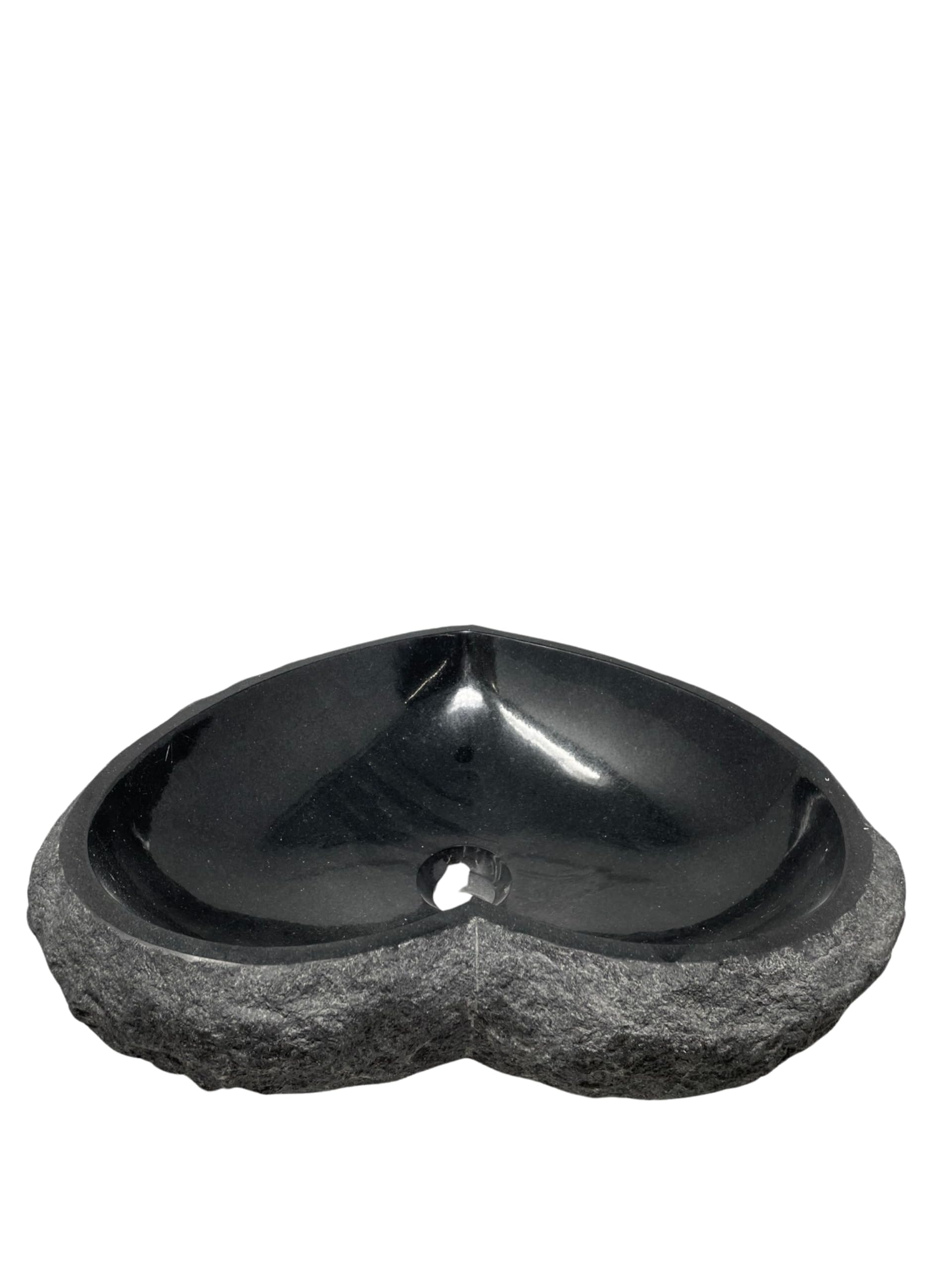 Wash Basin, White Bathroom Natural Stone Heart Shape Sink Bath Wash Bowl, Vanity Sink Bathroom Basin Small Bathroom Sink, Countertop Wash Basin Wash Sink (Indian Black)