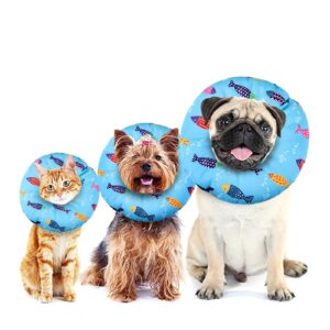 libfrnt Cat Cone Collar Soft, Cute Cat Donut Adjustable Cat Recovery Collar Elizabethan Cone Cat Cones to Stop Licking Comfortable Anti-Bite Neck Cone for Pet Cats Kittens After Surgery