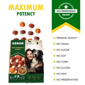 Beloved Pets Kabobs Dog Treats with Duck & Chicken Human Grade Meat - All Natural Pet Dried Snacks Rawhide - Free & Grain Free Long Lasting Chews for Large & Small Dogs - Supports Healthy Teeth