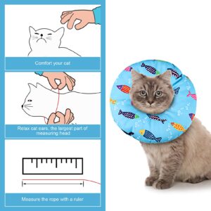 libfrnt Cat Cone Collar Soft, Cute Cat Donut Adjustable Cat Recovery Collar Elizabethan Cone Cat Cones to Stop Licking Comfortable Anti-Bite Neck Cone for Pet Cats Kittens After Surgery