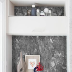 Guvana Matte Marble Contact Paper for Countertop 15.7''x78.7'' Removable Grey Wallpaper Marble Peel and Stick Wallpaper Matte Marble Contact Paper Waterproof Self Adhesive Wallpaper for Kitchen Decor