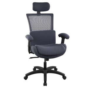 wittlong big and tall 500lbs high-back mesh erogonomic office chair computer desk chair adjustable headrest height adjustable armrest and lumbar support-grey