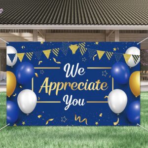 Chunnin We Appreciate You Banner Thank You Banner Backdrop Appreciation Party Decorations Thank You for All You Do Party Banner Background for Pastor Work Teacher Doctor Employee Staff 5.9×3.6ft