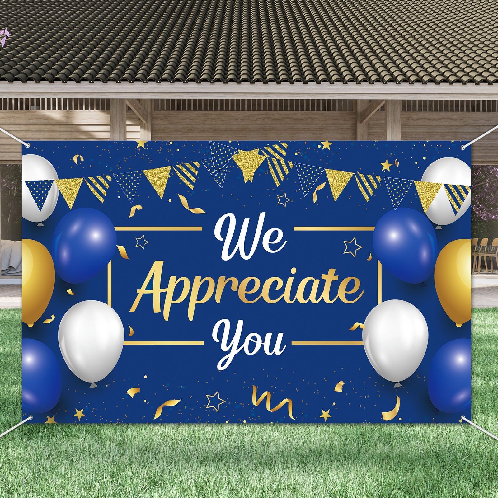 Chunnin We Appreciate You Banner Thank You Banner Backdrop Appreciation Party Decorations Thank You for All You Do Party Banner Background for Pastor Work Teacher Doctor Employee Staff 5.9×3.6ft