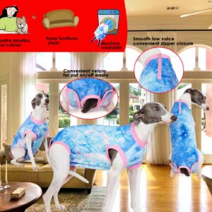 Wabdhaly Dog Surgery Recovery Suit for Medium Female Spay,Anti Licking Dog Surgical Recovery Onesie,Tie Dye Blue Pink M