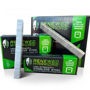 stainless steel staples t/50 fastener - 3/8 crown (t/50 type - 1/2" leg, stainless steel - 500 count)