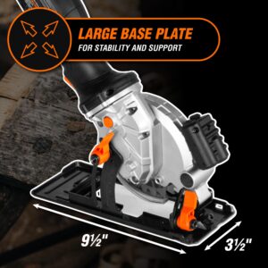 WEN 20V Max 4-1/2-Inch Cordless Mini Circular Saw with 2.0Ah Battery and Charger (20604)