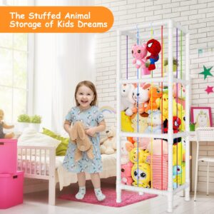 HOMEWIS Stuffed Animal Zoo Storage, Stuffed Animals Holder Extra Large Capacity Kids Toy Organizer Plush Storage Creative Display Shelf for Nursery Playroom Bedroom Kid Room