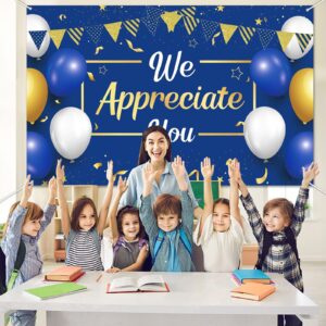 Chunnin We Appreciate You Banner Thank You Banner Backdrop Appreciation Party Decorations Thank You for All You Do Party Banner Background for Pastor Work Teacher Doctor Employee Staff 5.9×3.6ft