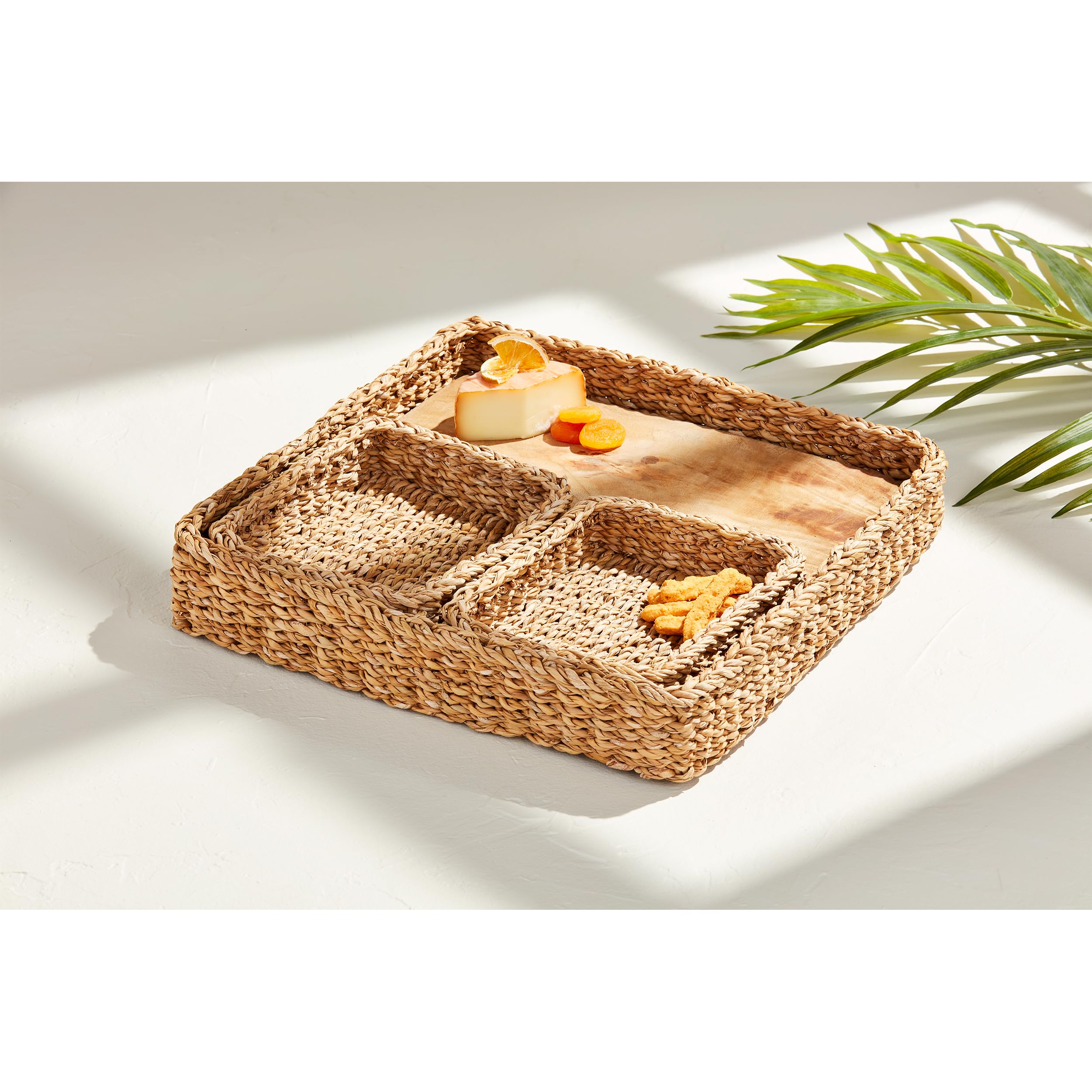 Mud Pie All In One Entertaining Basket; assembled 15" x 15"