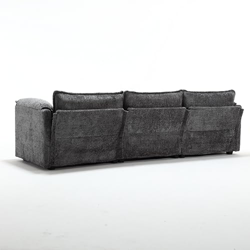 Convertible Modular Sectional Sofa with Chaise Lounge, L Shaped Free Combination Chenille Upholstery Boucle Cloud Couch with Solid Wood Legs,Corner Sofa&Couch for Living Room Furniture Sets