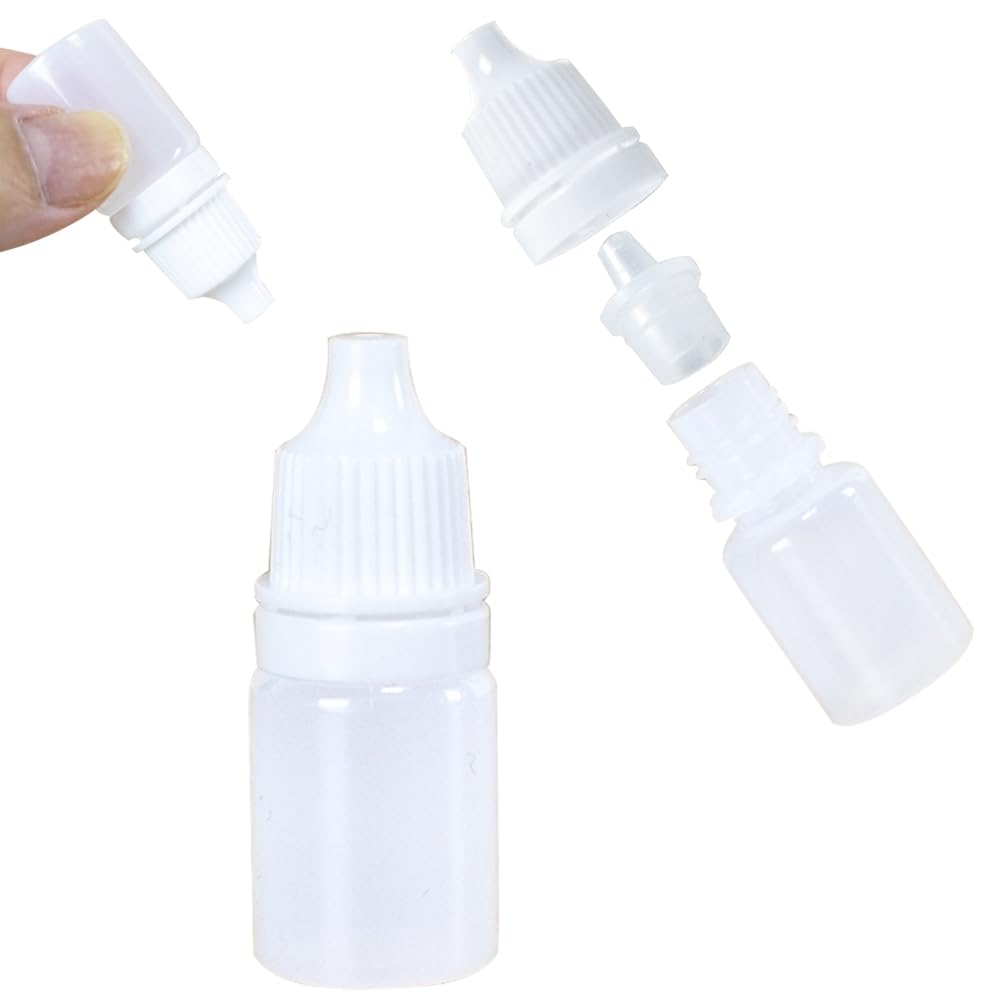 Jarvials Squeezable Dropper Bottles 20pcs 5ml Empty Plastic Squeezable Eye Liquid Dropper with Screw Cap