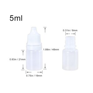 Jarvials Squeezable Dropper Bottles 20pcs 5ml Empty Plastic Squeezable Eye Liquid Dropper with Screw Cap