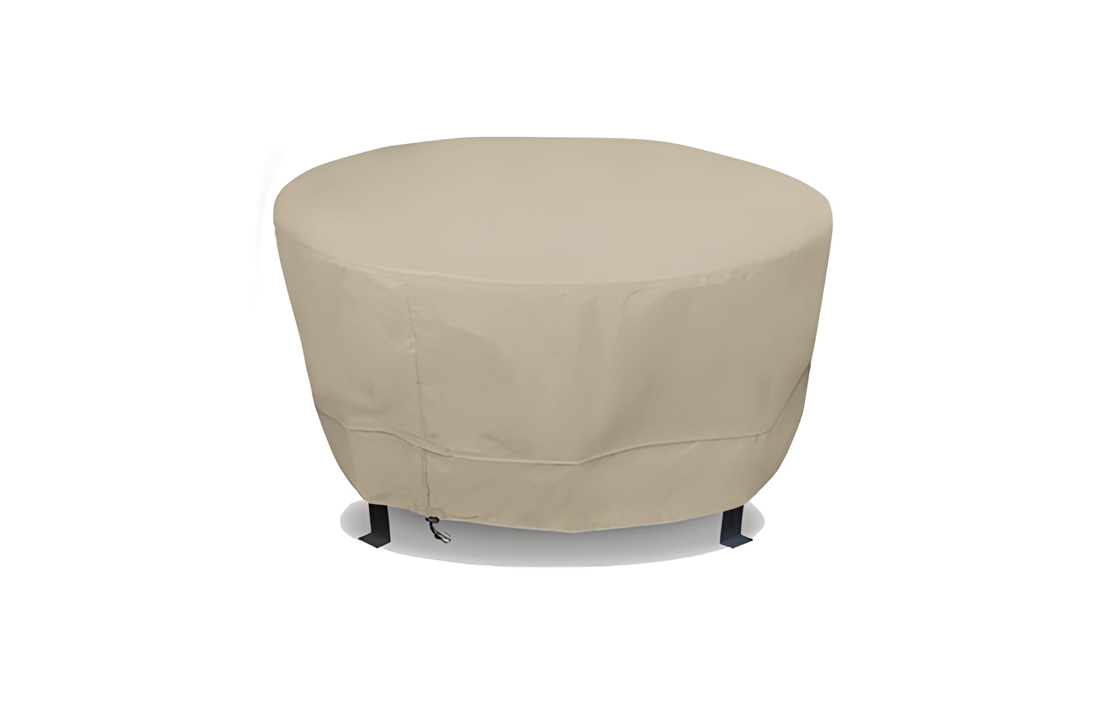 Eevelle Meridian Patio Round Table Cover with Marine Grade Fabric - Waterproof Outdoor Firepit Cover - Furniture Set Covers for Dining Table - Easy to Install - ( 30"H x 98"D, Khaki)