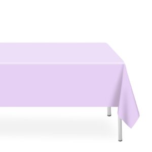 likajon 3 pack disposable light purple tablecloth, rectangular lavender plastic table cloths for parties disposable, 54x108 in waterproof tablecloth for birthday party baby shower picnic valentines