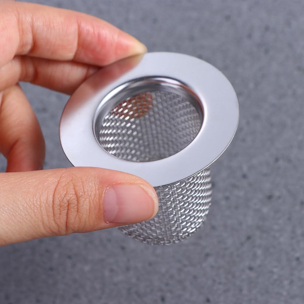 Multifunctional Stainless Steel Floor Drain Filter Mesh, Sink Drain Strainer, Anti-Clog Slag Strainer Hair Catcher for Bathtub Sink(5.5x3.5x8cm)