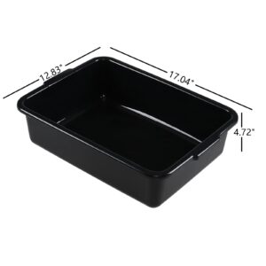 Nicesh 12-Pack 13 L Plastic Commercial Bus Tub, Black Bus Box