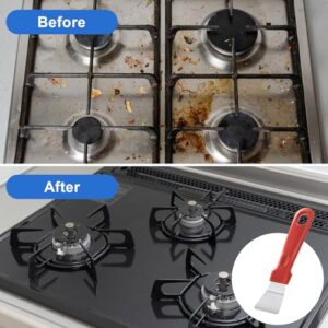 Amaxiu 2Pcs Cleaning Scrapers, Scrapers for Ovens Stoves Induction Hob Freezer Stainless Steel Scraper Corner Seam Cleaning Tools Putty Scraper with Plastic Handle for Kitchen(2Pcs)