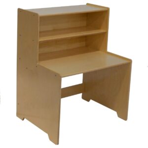 RRI Goods Kids Writing Desk, Computer Table with Hutch, Natural