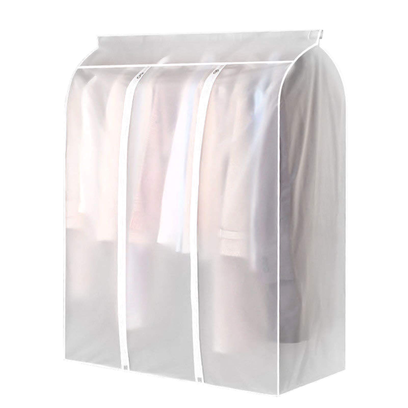 Sunydog Garment Clothes Cover Protector, Hanging Garment Storage Bag Translucent Dustproof Waterproof Hanging Storage Bag for Wardrobe with Full Zipper for Coat Dress