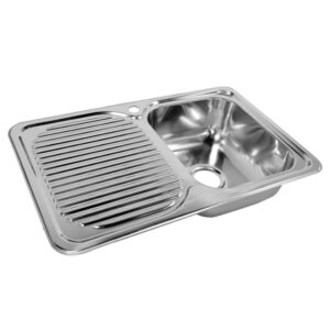 Naiture Drop-In Kitchen Sink, Rectangular Single Bowl Top Mount Sink, 21-Gauge 304 Stainless Steel, 32"L with Left Drainboard and Single Faucet Hole