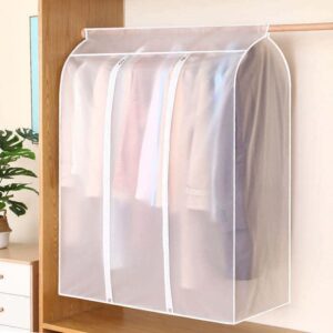 Sunydog Garment Clothes Cover Protector, Hanging Garment Storage Bag Translucent Dustproof Waterproof Hanging Storage Bag for Wardrobe with Full Zipper for Coat Dress