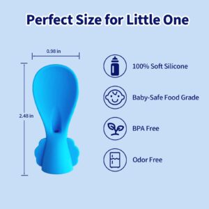 Guyemnat Reusable Baby Food Pouches Silicone Squeeze Spoons, Pouch Topper No Spill, Pouch Attachment Toppers, Baby Travel Essential, Protects Toddler Mouth, BPA Free, 4 Pack