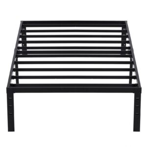 bonnlo 14 inch metal platform twin bed frame, no box spring needed,mattress foundation,heavy duty steel slat support,no box spring needed,black