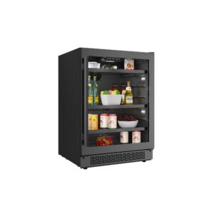 Avallon ABR241BLSS 24 Inch Wide 140 Can Energy Efficient Beverage Center with LED Lighting, Double Pane Glass, Touch Control Panel and Left Swing Door