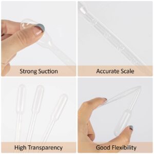 MAQIHAN Disposable Pipettes Dropper 50pcs - 3ml Plastic Pipettes Droppers Pippettes Pippets Water Dropper Mini Transfer Pipettes Droppers for Ersessential Oils Pipets Small Measuring Liquid Dropper