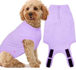 wabdhaly dog surgery recovery suit for small female spay,anti licking dog surgical recovery onesie,fashion striped purple s