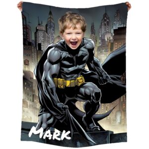 xiansoar custom super hero blanket with picture personalized super hero blanket custom customized blanket birthday gift christmas halloween fathers mothers valentines day gift boy