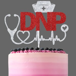 red glitter dnp cake topper, class of 2024/dnp 2024/officially dnp, 2024 dnp graduation party decorations supplies