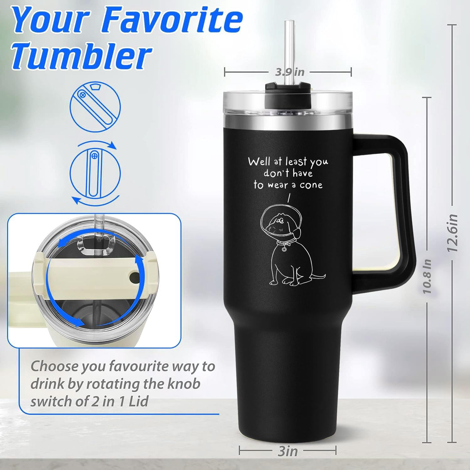 Funny Get Well Soon Gifts for Men, Women, 40Oz Hospital Tumbler, After Surgery Recovery Gifts for Chemo Patients, Cancer Gift for Sick Friends, Condolence, Divorce, Thinking of You Feel Better Gift