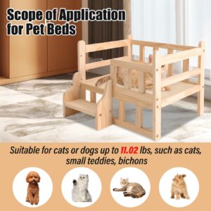 Wood Pet Bed Wood Dog Bed Cat Beds & Furniture Cat & Dog Bed Frame Comfortable Wooden Cat Bed Frame Small Animal Cushion Bed Pet Wood Bed Furniture Up to 11.02 lbs (S)