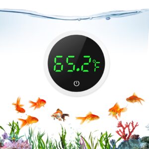 loficoper aquarium thermometer, digital fish tank thermometer, stick-on reptile thermometer with led touch screen, battery, for fish, aquatic pets, axolotl, turtle, ℉