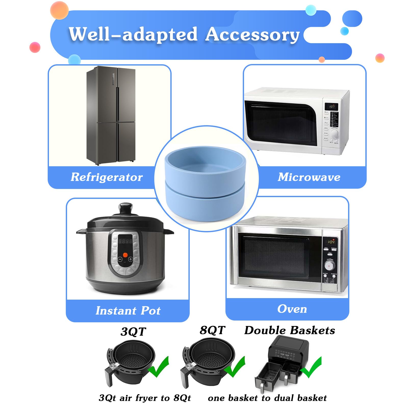 3Pcs ZHYEEDAA Air Fryer Egg Mold, Silicone Air Fryer Accessories, Individual Egg Bite Maker Reusable Egg Molds, Microwave Egg Cooker, BPA Free, Dishwasher Safe