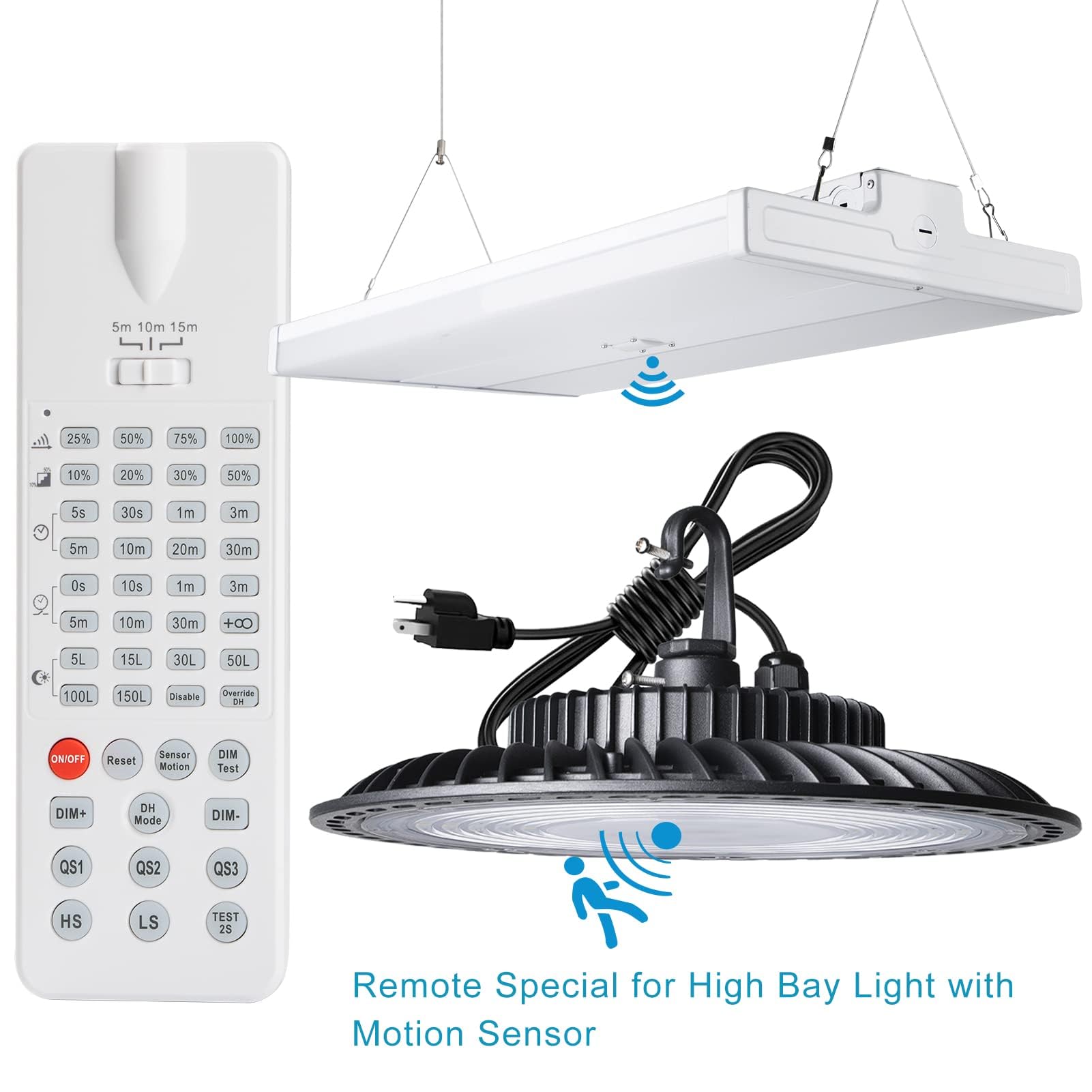 ACOHOOK Remote Control for LED Linear High Bay Light with Motion Sensor AHB-IR-2