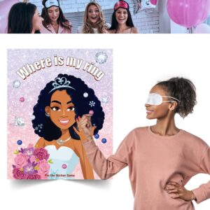 Bridal Shower Bachelorette Party Games, Pin The Ring on The African American Bride Game Bridal Shower Wedding Engagement Party Games Girls Night - 56 Guests